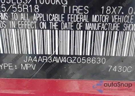 2016 Mitsubishi Outlander Sport 2.4 Es z USA, uszkodzony, nr VIN JA4AR3AW4GZ058630